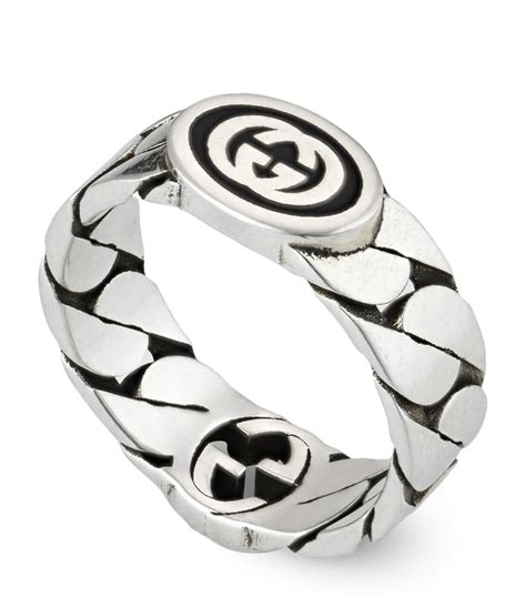 gucci silver ring|interlocking g ring in silver.